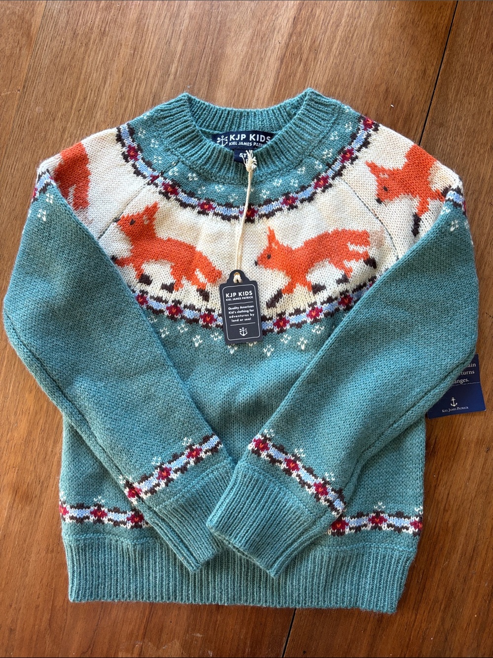 NWT KJP 5t fox fair isle intarsia sweater